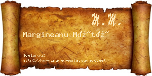 Margineanu Máté névjegykártya